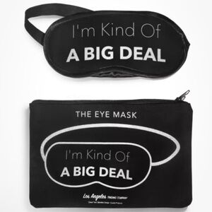 ⚡️SALE⚡️NWT LATC Sleep Mask w/ Matching Travel Bag Black White Los Angeles
